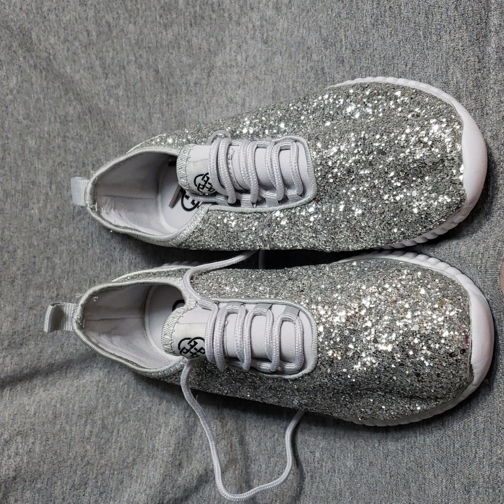Women's gray silver Glitter shoes 6m daisy Fuentes jacklyn (sr) - Picture 4 of 8